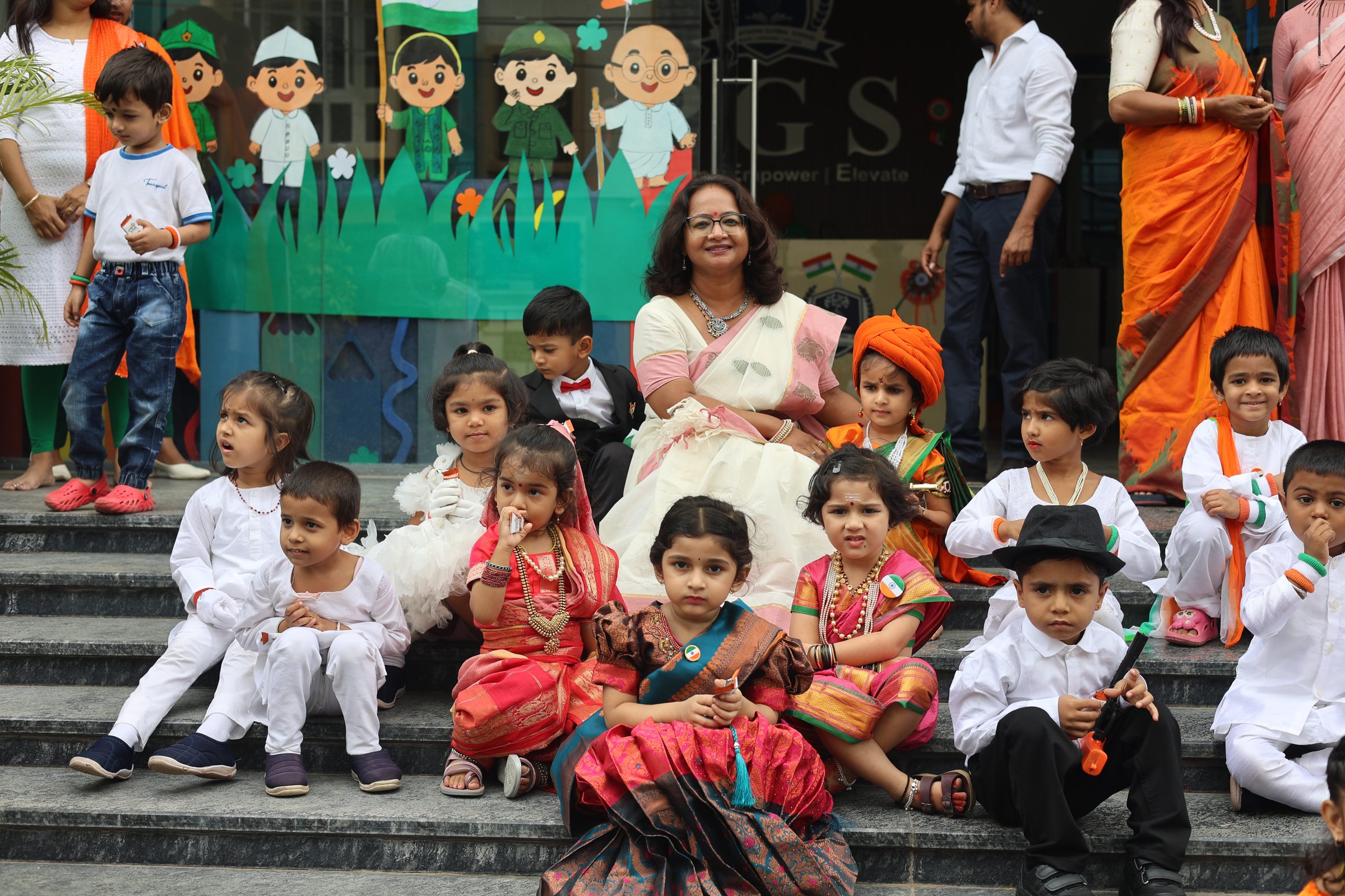 Principal with Students in Costume